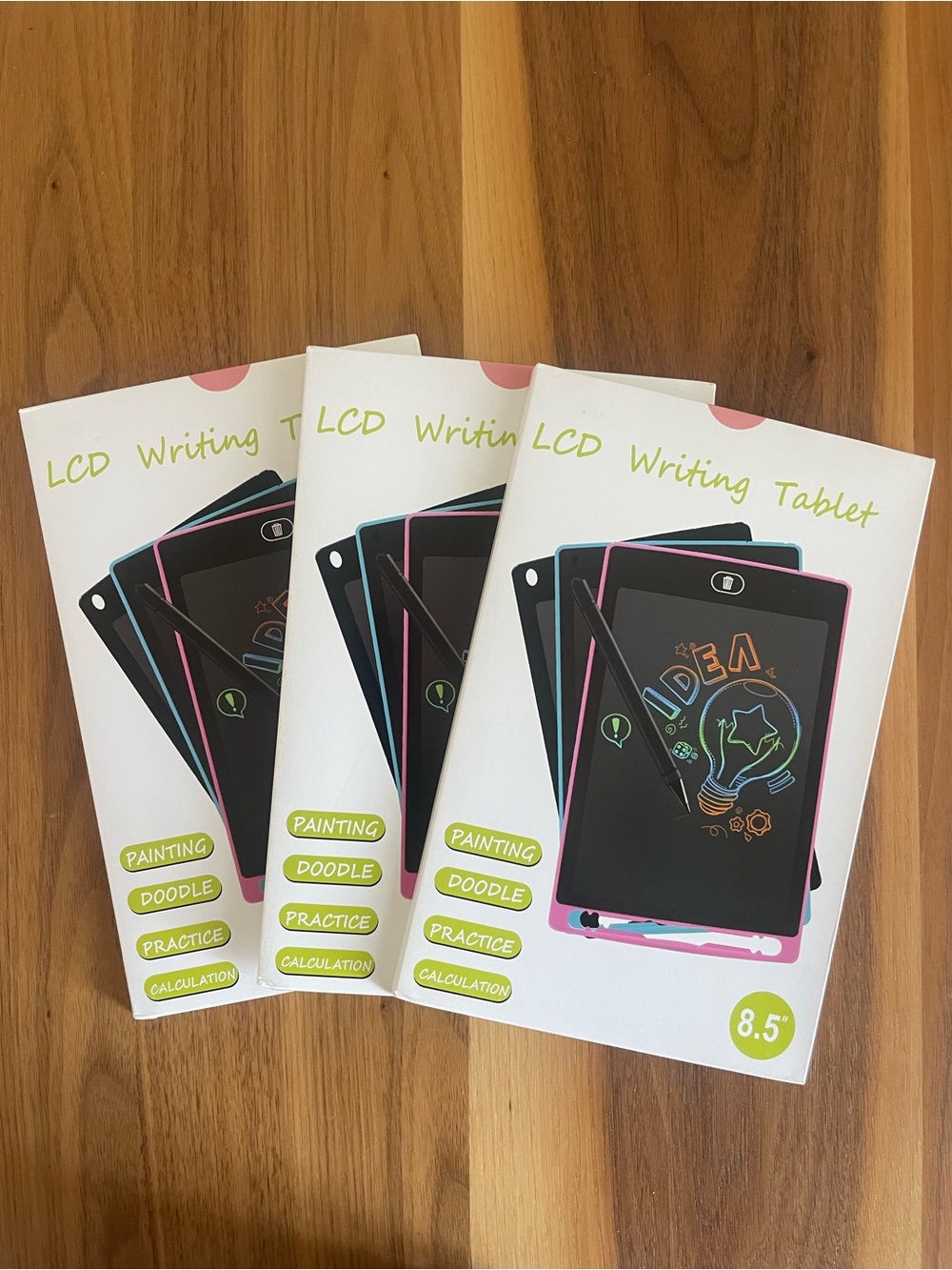 8.5" Pink LCD Writing Tablet - Portable Digital Doodle Pad 3pk